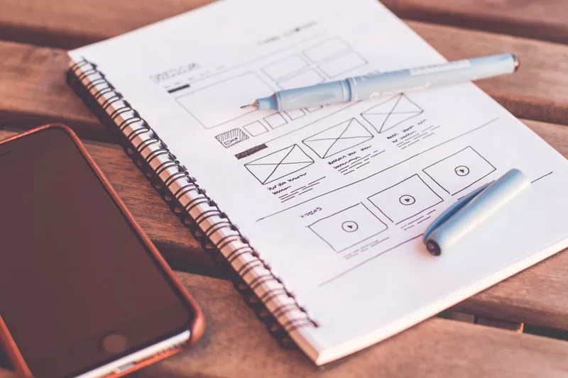 Web design workspace with modern design tools for Spokane businesses